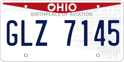 OH license plate GLZ7145
