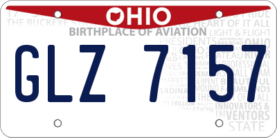 OH license plate GLZ7157
