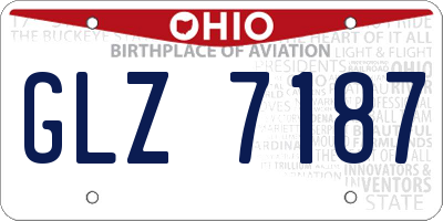 OH license plate GLZ7187