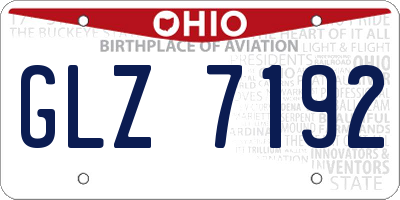 OH license plate GLZ7192