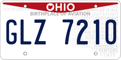 OH license plate GLZ7210