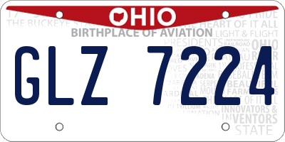 OH license plate GLZ7224