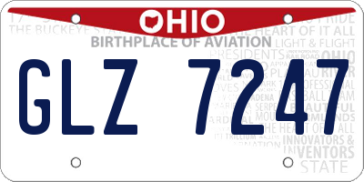OH license plate GLZ7247