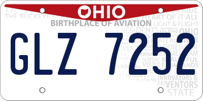 OH license plate GLZ7252
