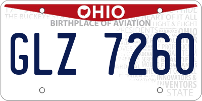 OH license plate GLZ7260