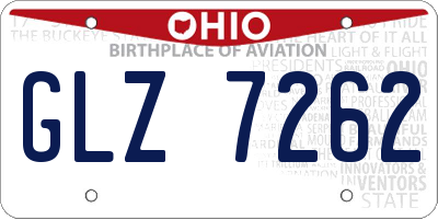 OH license plate GLZ7262
