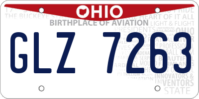 OH license plate GLZ7263