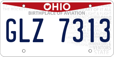 OH license plate GLZ7313