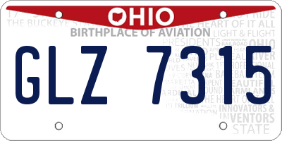 OH license plate GLZ7315