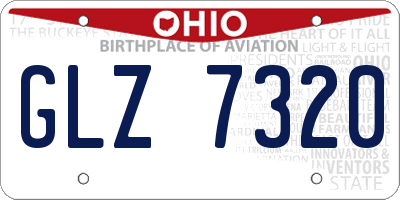 OH license plate GLZ7320