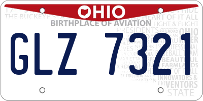 OH license plate GLZ7321