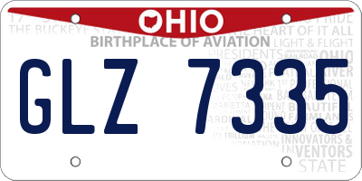 OH license plate GLZ7335