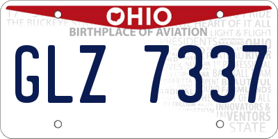OH license plate GLZ7337