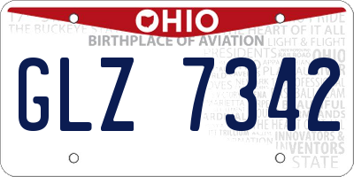 OH license plate GLZ7342