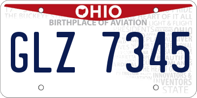 OH license plate GLZ7345