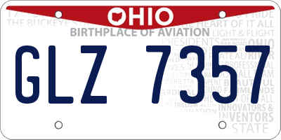 OH license plate GLZ7357