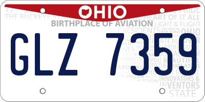 OH license plate GLZ7359
