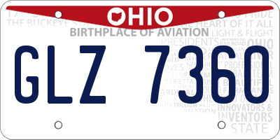 OH license plate GLZ7360
