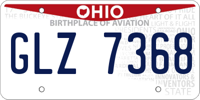 OH license plate GLZ7368