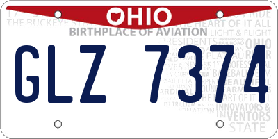 OH license plate GLZ7374