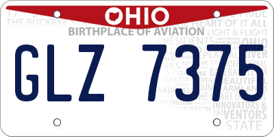 OH license plate GLZ7375