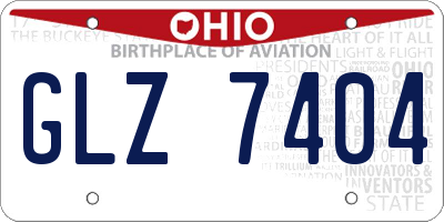 OH license plate GLZ7404
