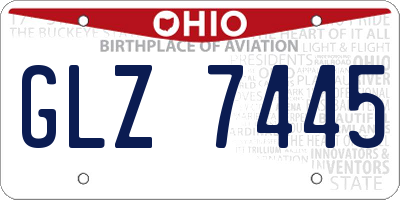 OH license plate GLZ7445