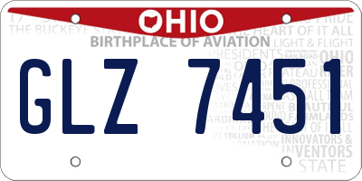 OH license plate GLZ7451