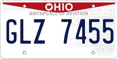 OH license plate GLZ7455