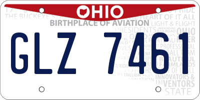 OH license plate GLZ7461