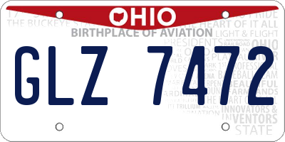 OH license plate GLZ7472