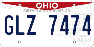 OH license plate GLZ7474
