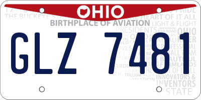 OH license plate GLZ7481