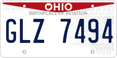 OH license plate GLZ7494