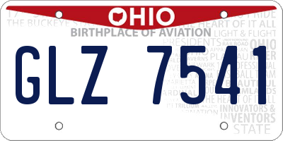 OH license plate GLZ7541