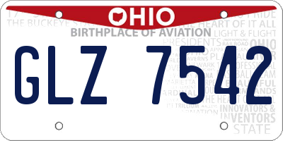 OH license plate GLZ7542