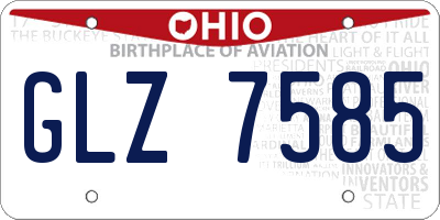 OH license plate GLZ7585