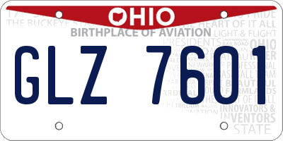 OH license plate GLZ7601