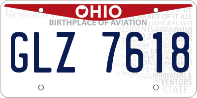 OH license plate GLZ7618
