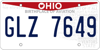 OH license plate GLZ7649