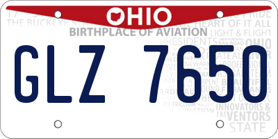 OH license plate GLZ7650