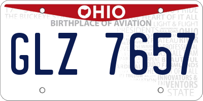 OH license plate GLZ7657