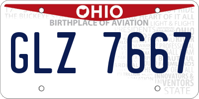 OH license plate GLZ7667