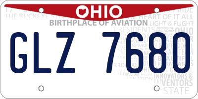 OH license plate GLZ7680