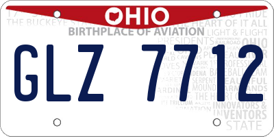 OH license plate GLZ7712