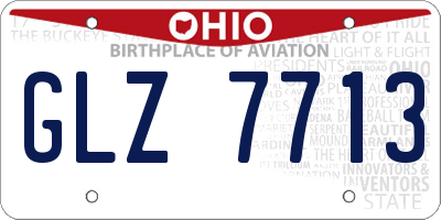 OH license plate GLZ7713