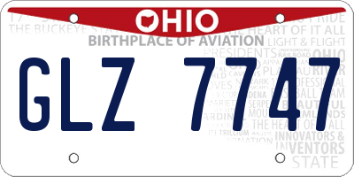 OH license plate GLZ7747