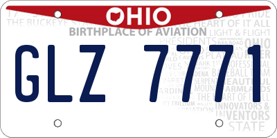 OH license plate GLZ7771