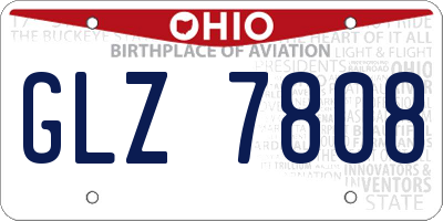 OH license plate GLZ7808