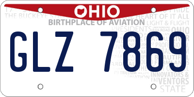 OH license plate GLZ7869